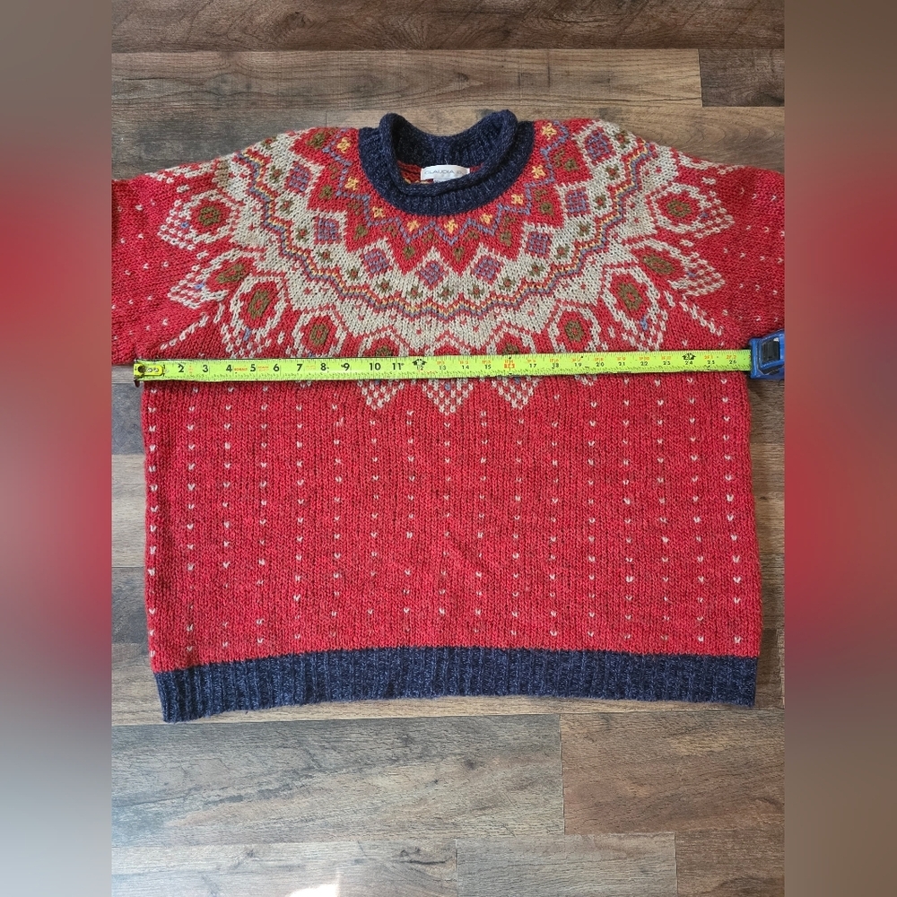 Claudia D. Women's Vintage Red Turtleneck Wool Blend Pullover Sweater Size XL - Picture 5 of 8